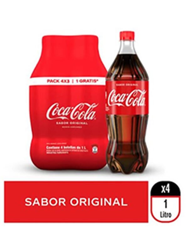 Coca Cola 1 L Paq x4